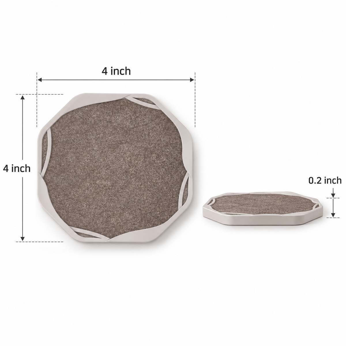 Orson Octagonal Felt Coasters – Set of 6