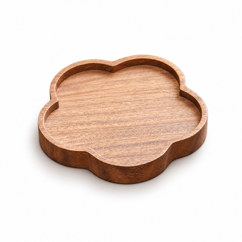 Seren Petal Walnut Serving Tray