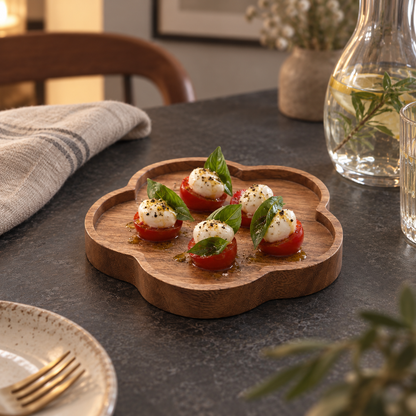 Seren Petal Walnut Serving Tray