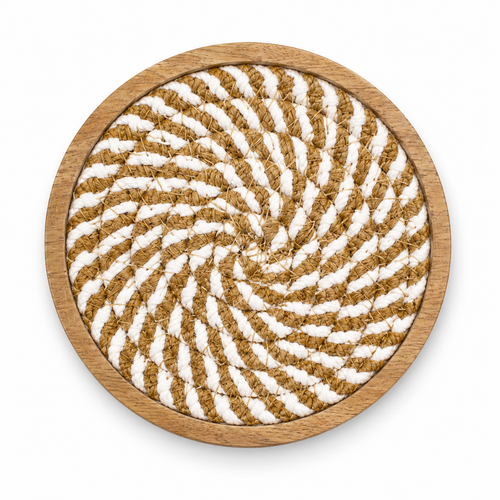 Marlow Woven Wood Coasters – Set of 5