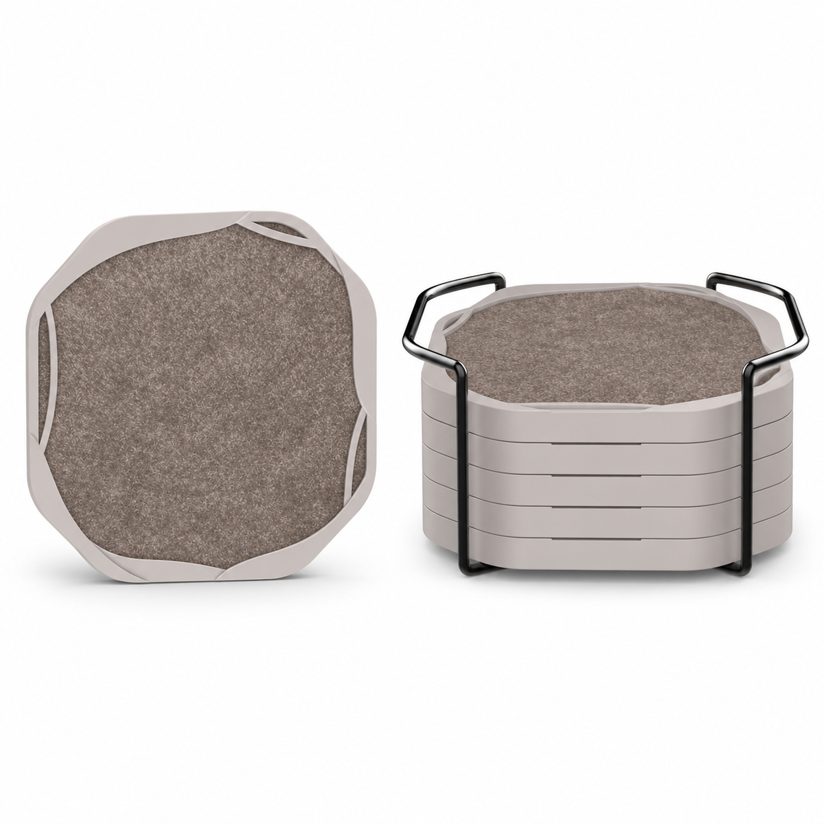 Orson Octagonal Felt Coasters – Set of 6