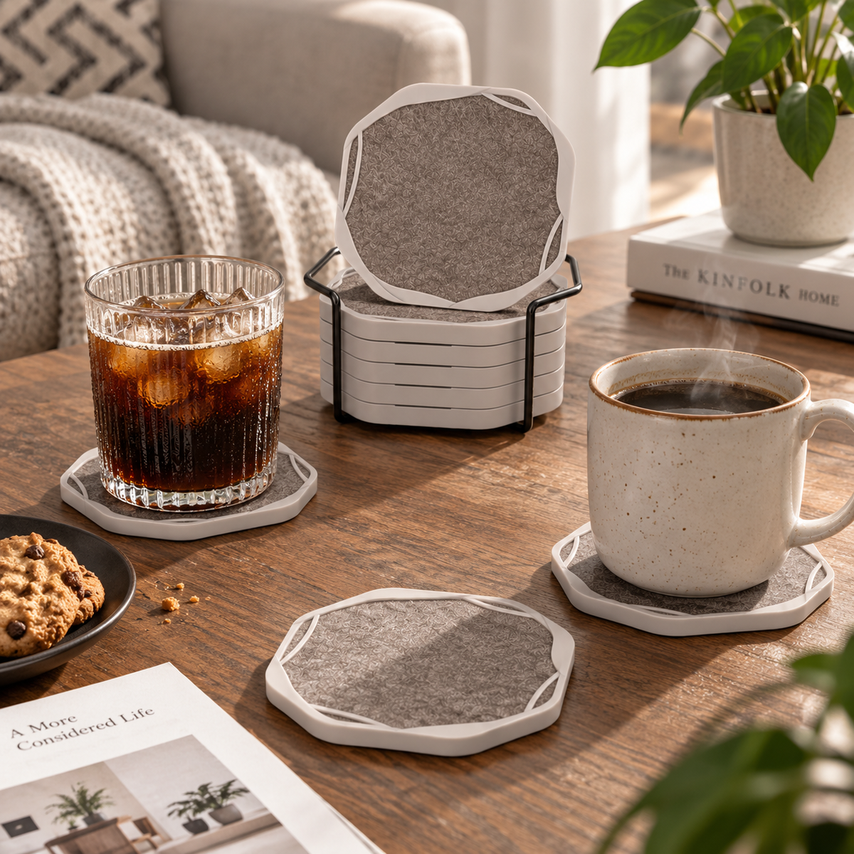 Orson Octagonal Felt Coasters – Set of 6