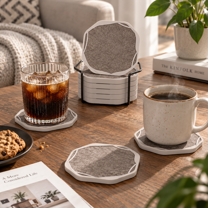 Orson Octagonal Felt Coasters – Set of 6