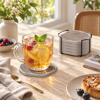 Orson Octagonal Felt Coasters – Set of 6