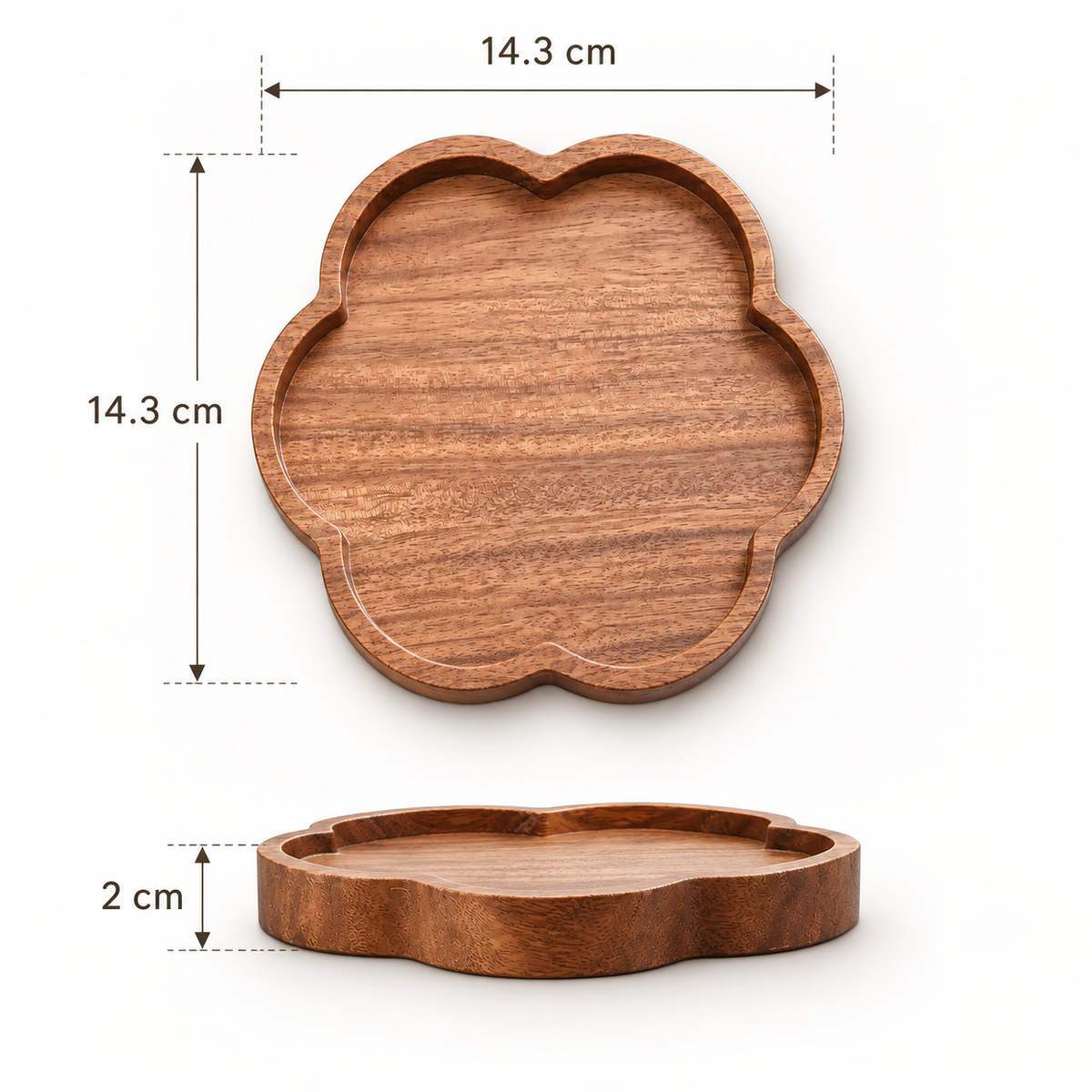 Seren Petal Walnut Serving Tray