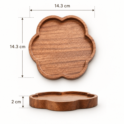 Seren Petal Walnut Serving Tray